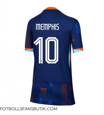 Nederländerna Memphis Depay #10 Replika Bortatröja Damer EM 2024 Kortärmad